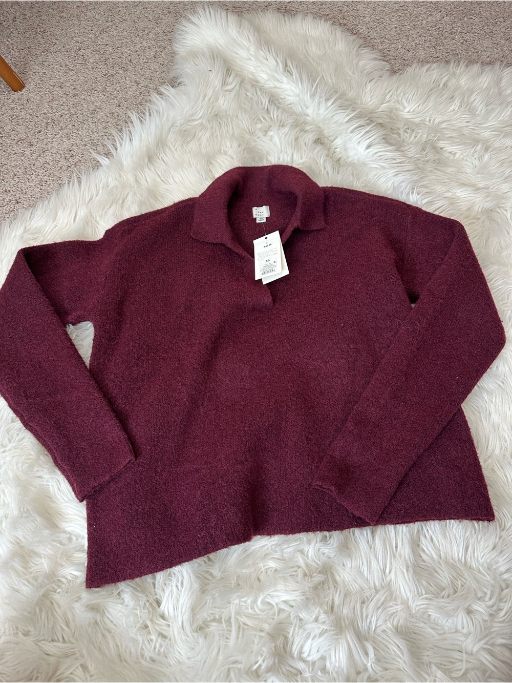 NWT a new day Burgundy Collared Cowl Sweater